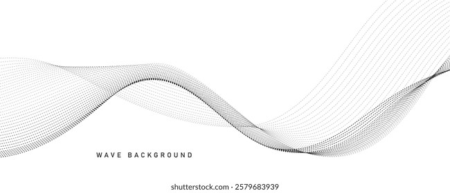 Abstract Dotted Wave Line Background for Minimalist Templates and Banners