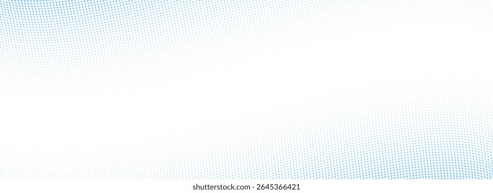 Abstract dotted wave line background. Light blue dynamic dash stripe texture. Warped and curved lines wallpaper for tech design template, presentation, brochure, leaflet, booklet. Vector backdrop