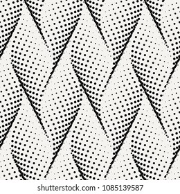 Abstract dotted wave stylish texture. Endless modern halftone background. Vector seamless geometric pattern