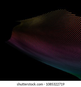 Abstract dotted wavy lines background.