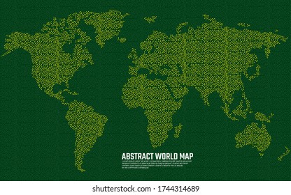 Abstract dotted world map. World map with points and dots. Vector illustration