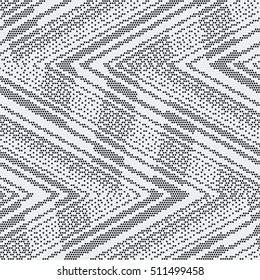 Abstract dotted zigzag strokes textured background. Seamless pattern.