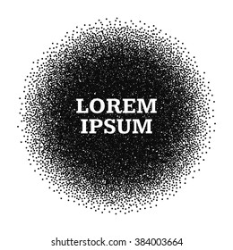 Abstract dotwork background. Halftone shape. Black dots shape.