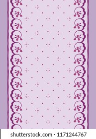 Abstract double border floral with all over geometric in vector, vector illustration.