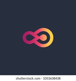Abstract double circle logo logo symbol design for business company. vector illustration.