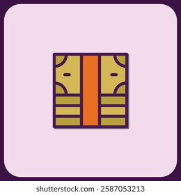 Abstract Double Door Icon Graphic Design Element