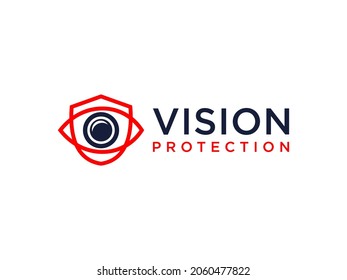 Abstract Double Eye Logo. Red Blue Gradient Linear Style isolated on White Background. Usable for Business and Technology Logos. Flat Vector Logo Design Template Element.