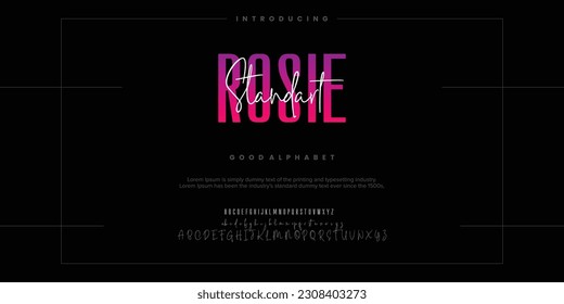 Abstract Double font alphabet. Minimal modern urban fonts for logo, brand etc. Typography typeface uppercase lowercase and number. vector illustration