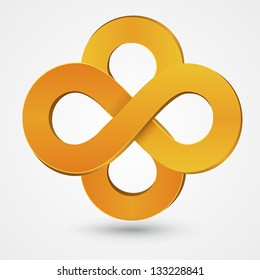 Abstract Double Infinity Orange Sign