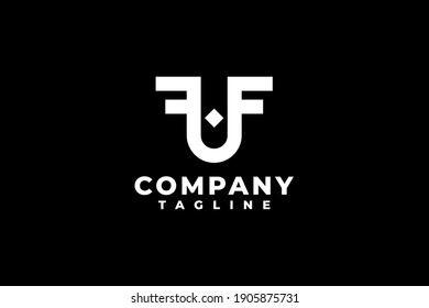 abstract double letter f and letter u, good for any business logo