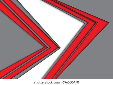 Abstract double red arrow on gray white design modern futuristic creative background vector illustration.