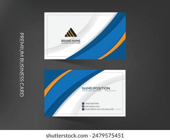 Abstract double side business card template design. Creative visiting card layout 