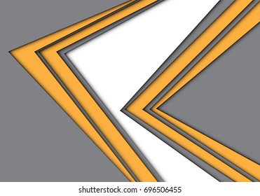 Abstract double yellow arrows on gray white design modern futuristic creative background vector illustration.