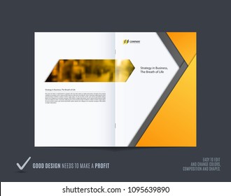 Abstract double-page brochure material design style with colourful layers for branding. Business vector presentation broadside.