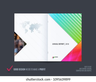 Abstract double-page brochure material design style with colourful layers for branding. Business vector presentation broadside.