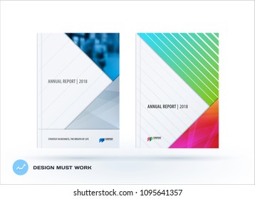 Abstract double-page brochure material design style with colourful layers for branding. Business vector presentation broadside.