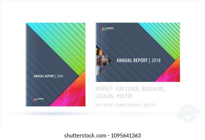 Abstract double-page brochure material design style with colourful layers for branding. Business vector presentation broadside.