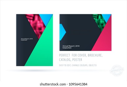 Abstract double-page brochure material design style with colourful layers for branding. Business vector presentation broadside.