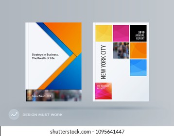 Abstract double-page brochure material design style with colourful layers for branding. Business vector presentation broadside.