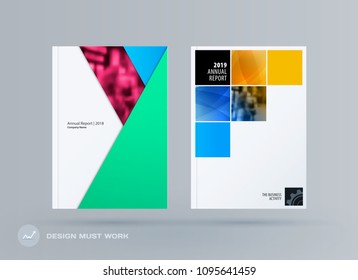 Abstract double-page brochure material design style with colourful layers for branding. Business vector presentation broadside.