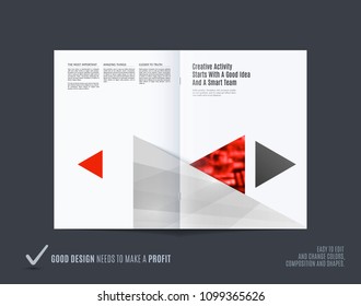 Abstract double-page brochure material design style with colourful layers for branding. Business vector presentation broadside.