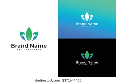 abstract dove leaf vector logo