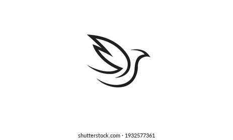 Abstract Dove Pigeon Wings Lines Logo Vector