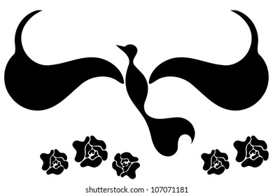 abstract dove with spread wings
