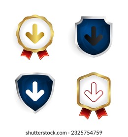 Abstract Down Arrow Badge and Label Collection, can be used for business designs, presentation designs or any suitable designs.