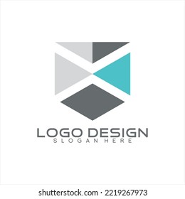 Abstrakte Pfeil-Illustration, Vektorlogo-Design mit Dreieck und quadratischen Elementen.