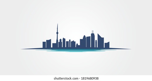 Abstract down town silhouette design