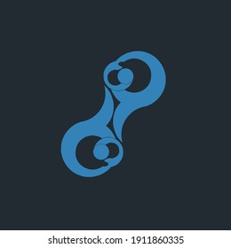 abstract DP letter logo, Typographic icon isolated on dark background, Uppercase initials of the alphabet, in vector,