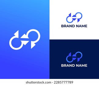 Resumen de la plantilla de logotipo moderno de moda de DP
