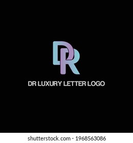 Abstract DR Letter Logo Initials with Black Background