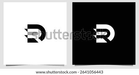 Abstract DR logo design with geometric shapes and modern typography illustration