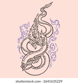 Abstract dragon of Asia vector for card, decoration, illustration
