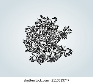 Abstract dragon for Chinese culture tattoo