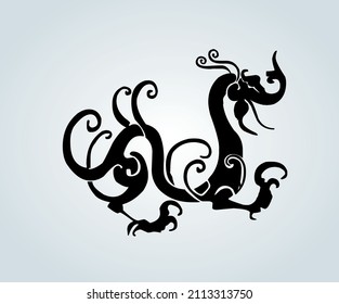 Abstract dragon for Chinese culture tattoo