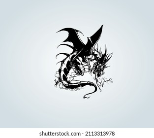 Abstract dragon for Chinese culture tattoo
