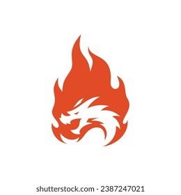 abstract dragon fire logo icon vector design graphic