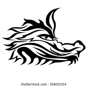 Abstract dragon head isolated on white background.