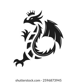 abstract dragon king logo vector