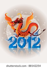 Abstract dragon symbolizing the year 2012 leap