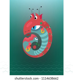 abstract dragon vector illustration
