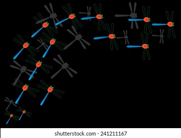 Abstract Dragonfly Background. Vector