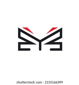 abstract dragonfly or butterfly  icon vector concept design web template 
