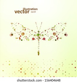 Abstract dragonfly, futuristic colorful illustration eps10