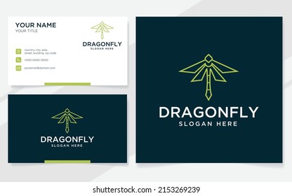 Abstract dragonfly logo suitable for company with business card template