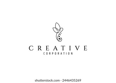 Abstract dragonfly minimalist logo design