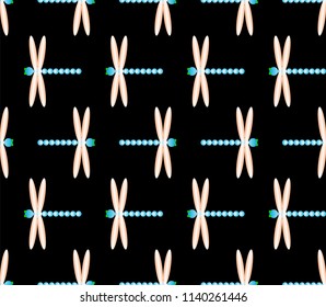 Abstract dragonfly pattern for backgrounds, fabrics, textile, wallpaper and ceramics